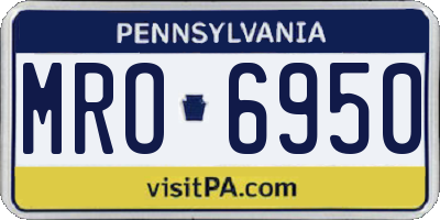 PA license plate MRO6950