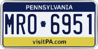 PA license plate MRO6951