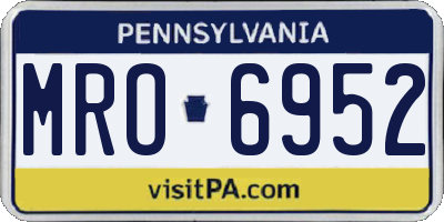 PA license plate MRO6952