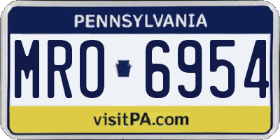 PA license plate MRO6954