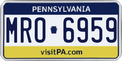 PA license plate MRO6959