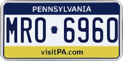PA license plate MRO6960