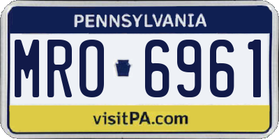 PA license plate MRO6961