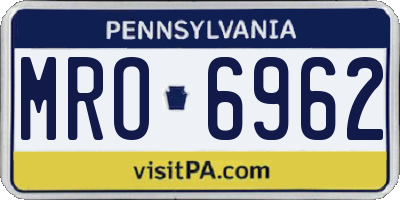 PA license plate MRO6962