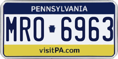 PA license plate MRO6963