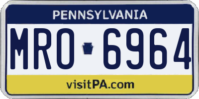PA license plate MRO6964