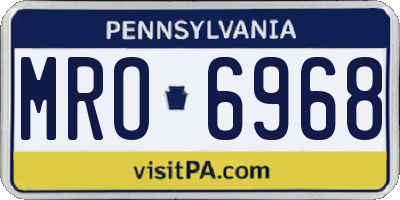 PA license plate MRO6968