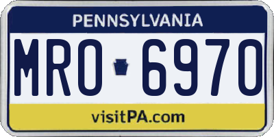 PA license plate MRO6970