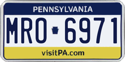 PA license plate MRO6971