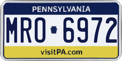 PA license plate MRO6972