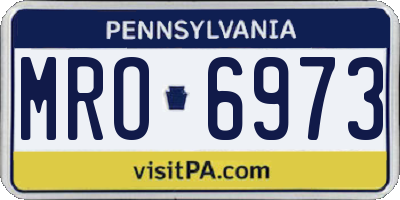 PA license plate MRO6973