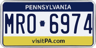 PA license plate MRO6974