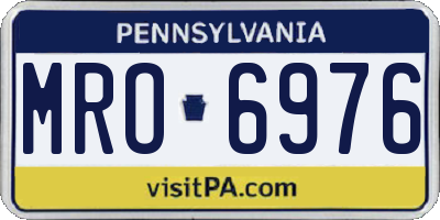 PA license plate MRO6976