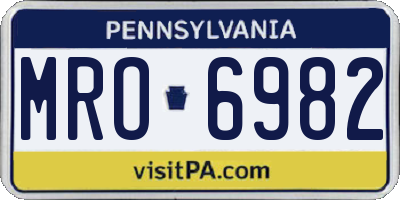 PA license plate MRO6982