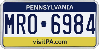 PA license plate MRO6984