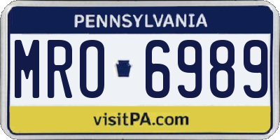 PA license plate MRO6989