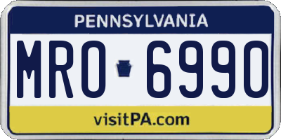 PA license plate MRO6990