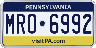 PA license plate MRO6992