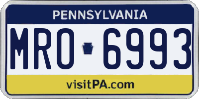 PA license plate MRO6993