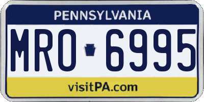 PA license plate MRO6995