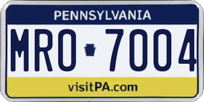 PA license plate MRO7004