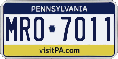 PA license plate MRO7011