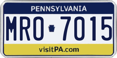 PA license plate MRO7015