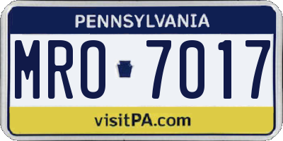 PA license plate MRO7017