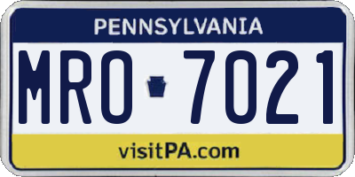 PA license plate MRO7021