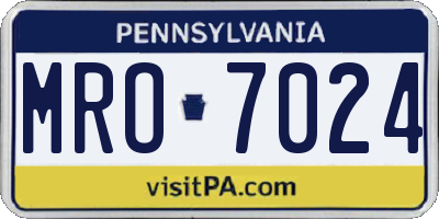 PA license plate MRO7024