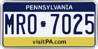 PA license plate MRO7025