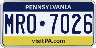 PA license plate MRO7026
