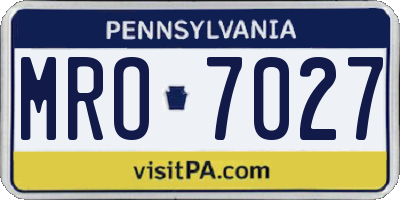 PA license plate MRO7027