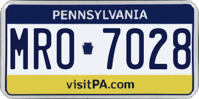 PA license plate MRO7028