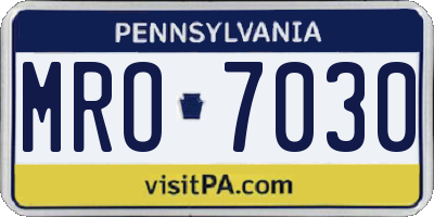 PA license plate MRO7030