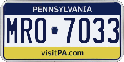 PA license plate MRO7033