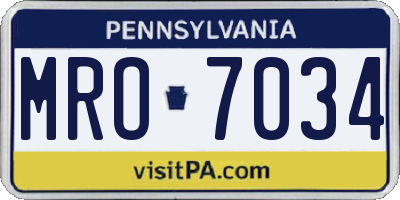 PA license plate MRO7034