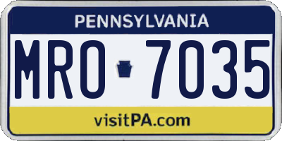 PA license plate MRO7035