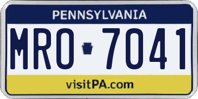 PA license plate MRO7041