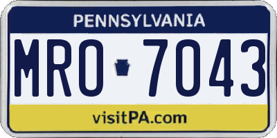 PA license plate MRO7043