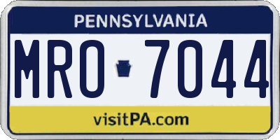 PA license plate MRO7044