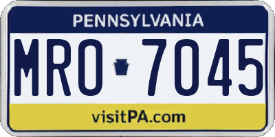 PA license plate MRO7045