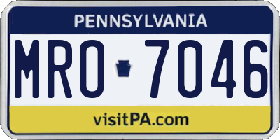 PA license plate MRO7046