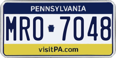 PA license plate MRO7048