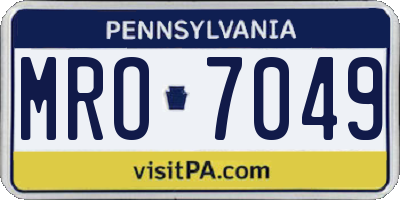 PA license plate MRO7049
