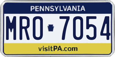 PA license plate MRO7054