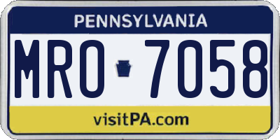 PA license plate MRO7058