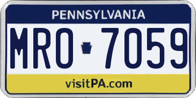 PA license plate MRO7059