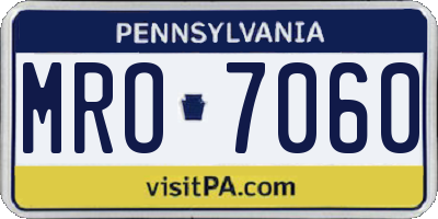 PA license plate MRO7060