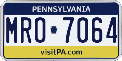 PA license plate MRO7064